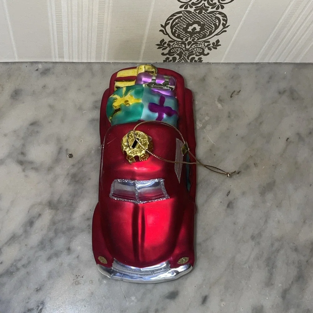 Mouth Blown Glass Ornament Red Pickup Truck Ornaments Wreath